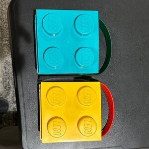 LEGO Teal and Yellow Block Lunch Boxes Bundle